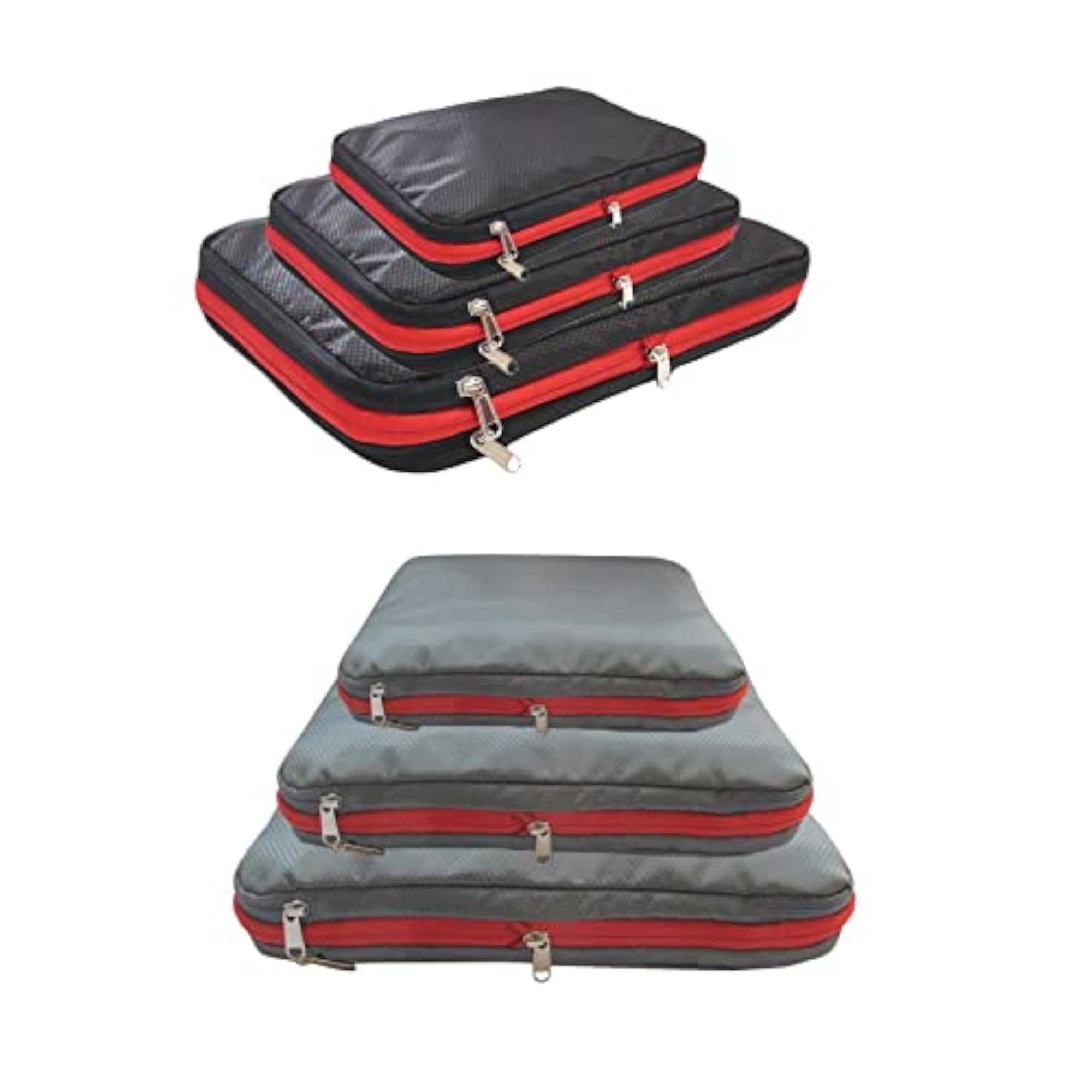 3Pcs Compression Packing Cubes Set Expandable for Travel Black
